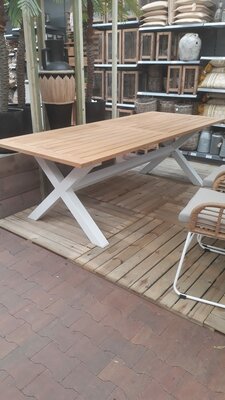 Burano tafel antraciet-TEAK