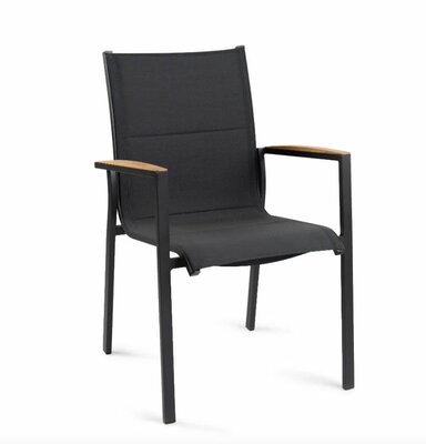 Foxx Teak Stackable Chair Charcoal